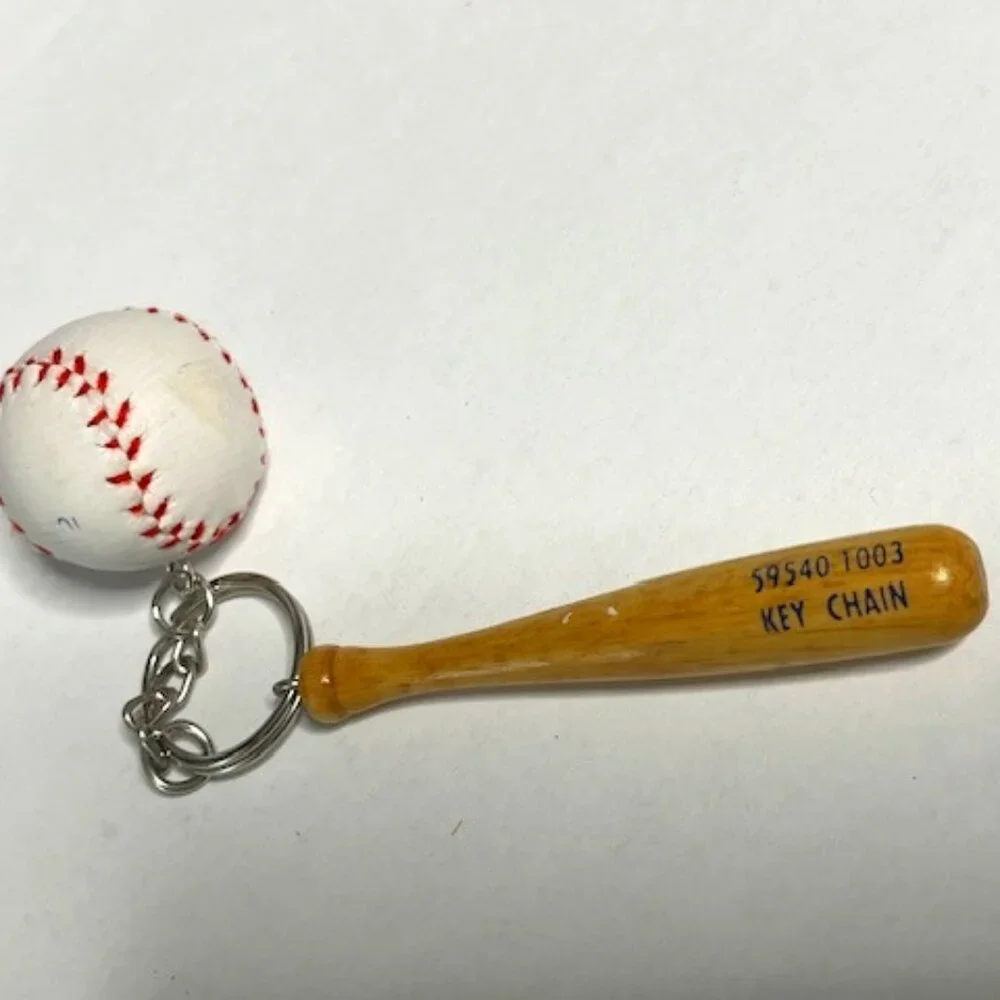 VTG 3D Baseball Wood Bat Sports Keychain Advertisement for Sports Enthusiasts